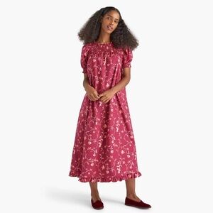 Hill House The Caroline Nap Dress Burgundy Botanical‎ Size XS